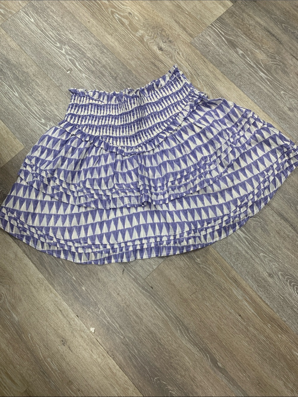 Cleobella Purple & White Smocked Tiered Skirt